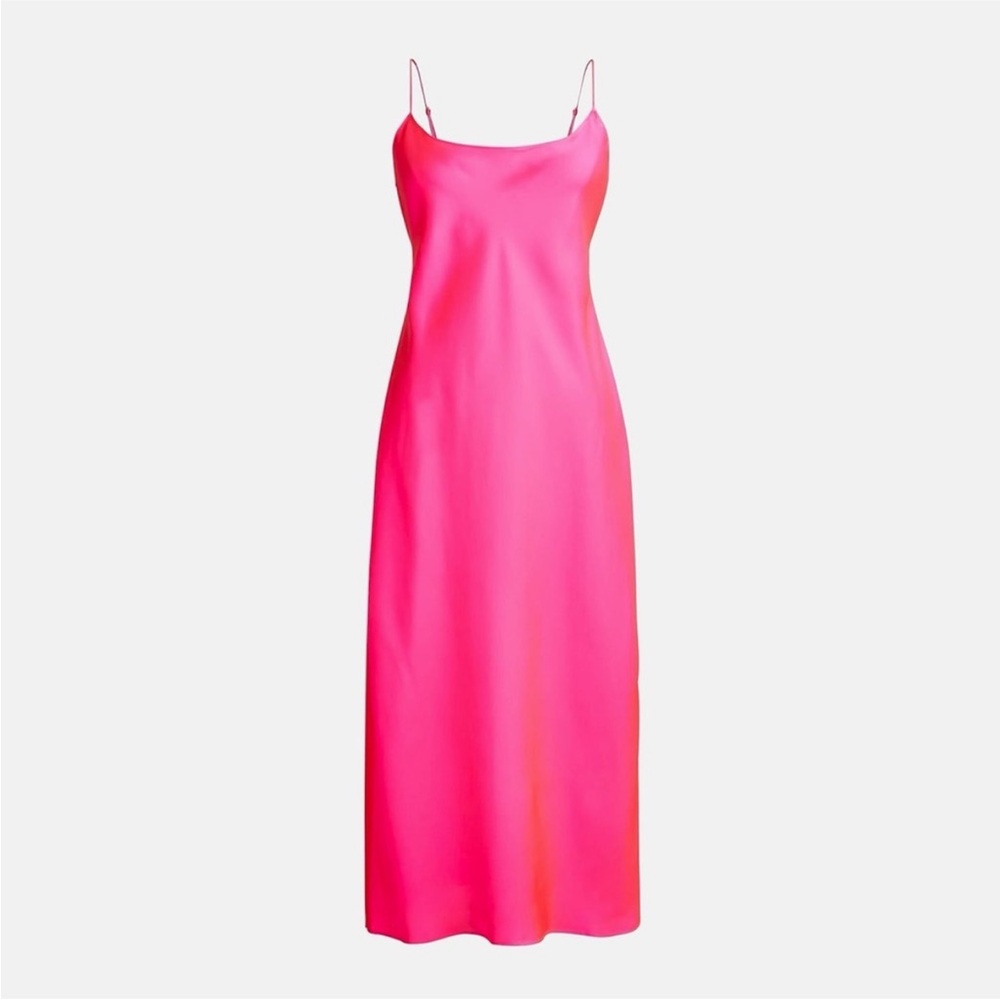 J. Crew Vibrant Pink Midi Dress
